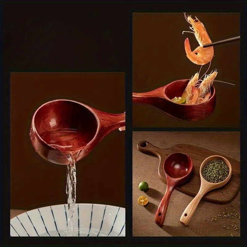 Large Wooden Kitchen Spoon & Soup Ladle, Multipurpose Cooking and Serving Utensil, Ideal Gift for Mother Women, Home Christmas Oasis Select