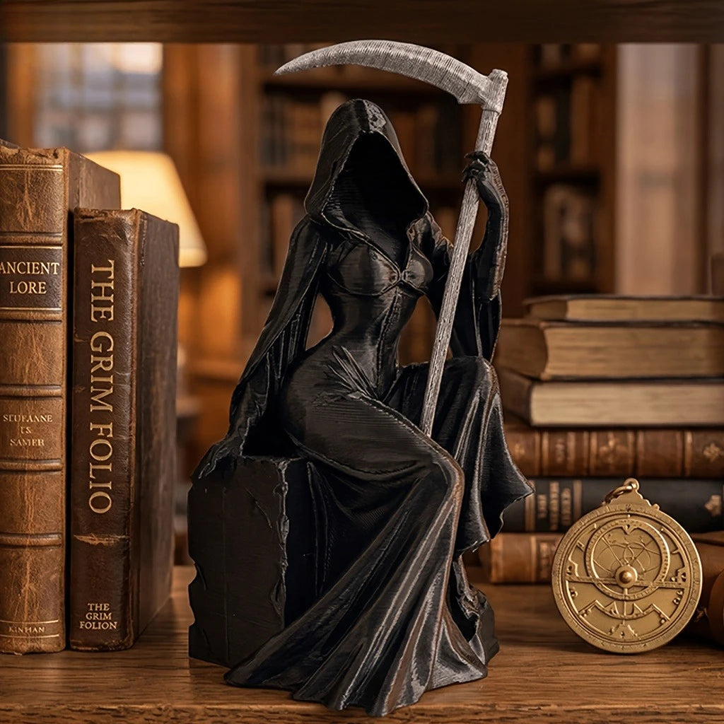 Grim Reaper Figurine Dark Gothic Statue Thames Riverside Sculpture Home Desk Shelf Decor Collectible Ornament Festival Gift Oasis Select