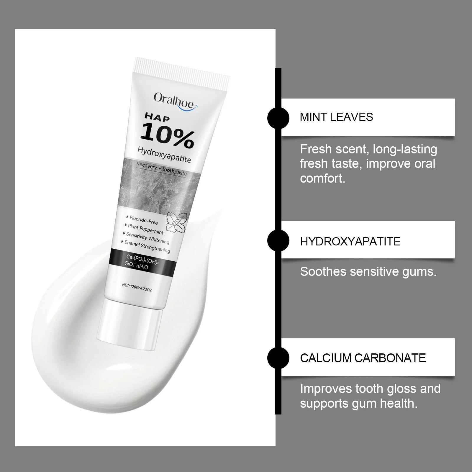 Whitening Teeth Toothpaste Enamel Repair Oral Hygiene Cleaning Stain Removal Fresh Breath Hydroxyapatite Brightening Toothpaste Oasis Select