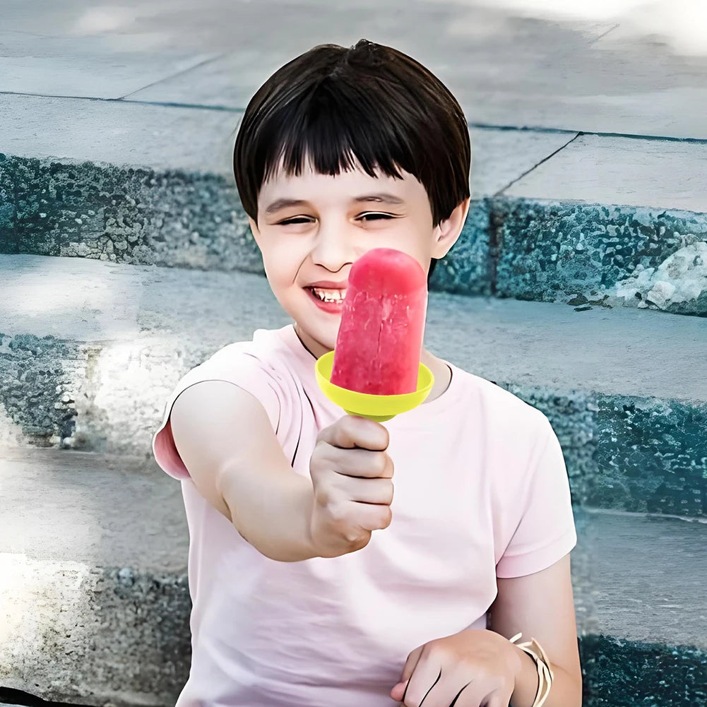 5Pcs Kids Drip Proof Popsicle Rack Reusable Mess-Free Frozen Treats Holder for Summer Days Silicone Anti-Drip Ice Cream Bracket Oasis Select