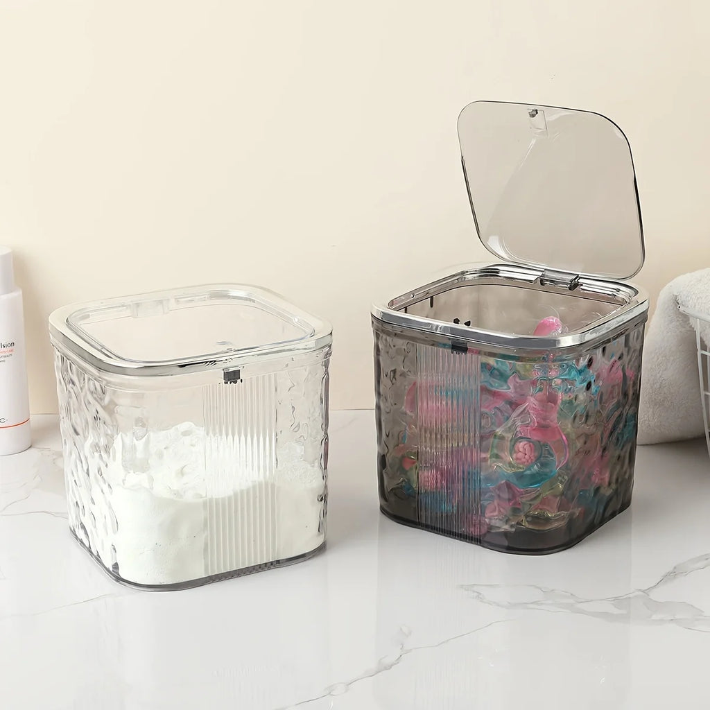 Multi-Functional Laundry Capsule Organizer with Spoon - Durable Plastic Storage Container for Laundry Capsules, Laundry Detergen Oasis Select