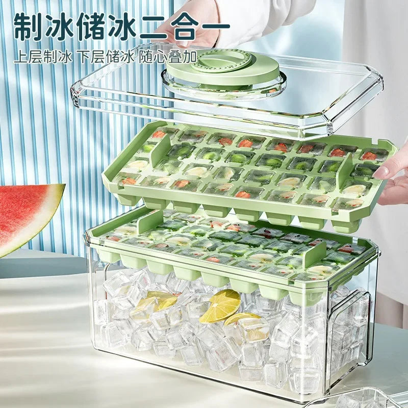 Press Type Ice Cube Mold Ice Cube Tray with Storage Box Silicone Molds Beer Quick-freeze Home Gadgets Kitchen Accessories Oasis Select