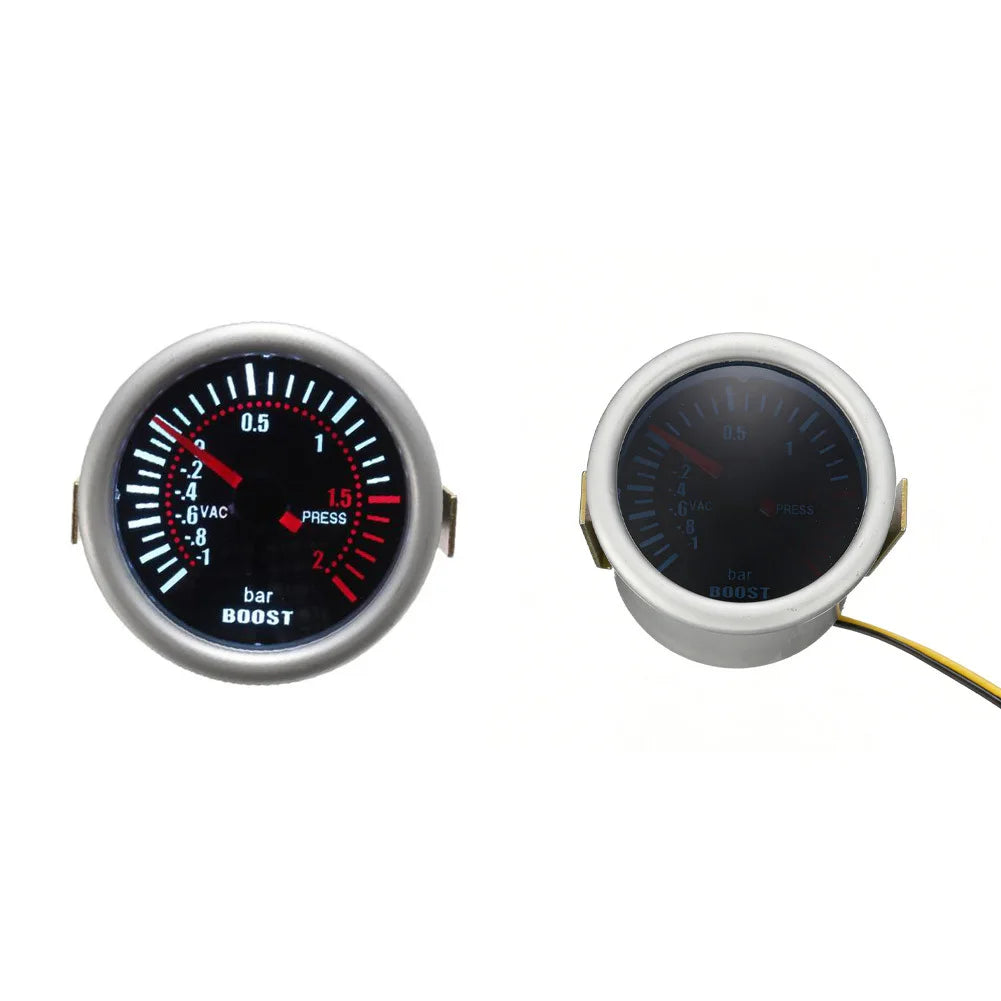 LED Pointer Turbocharger Boost Pressure Gauge 2 inch 52mm for -1 to 2 Bar Range Compatible with For 12V Vehicles Oasis Select