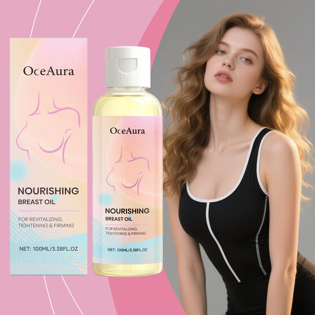 OceAura Breast Massage Oil Improve Skin Firmness Shape Breast Contours Enhance Body Curves Nourish Breast Skin Elasticity Oasis Select