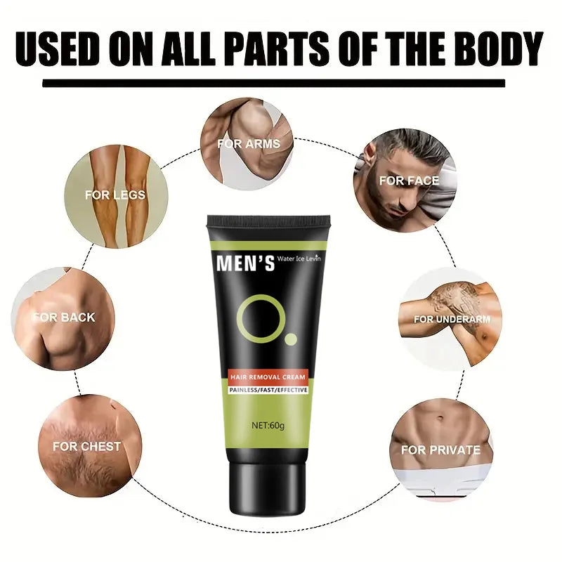 Hair Removal Cream - Mild and Effective, Suitable for Chest, Arms, Beard and Armpits, No Beverage Required, 60g Oasis Select