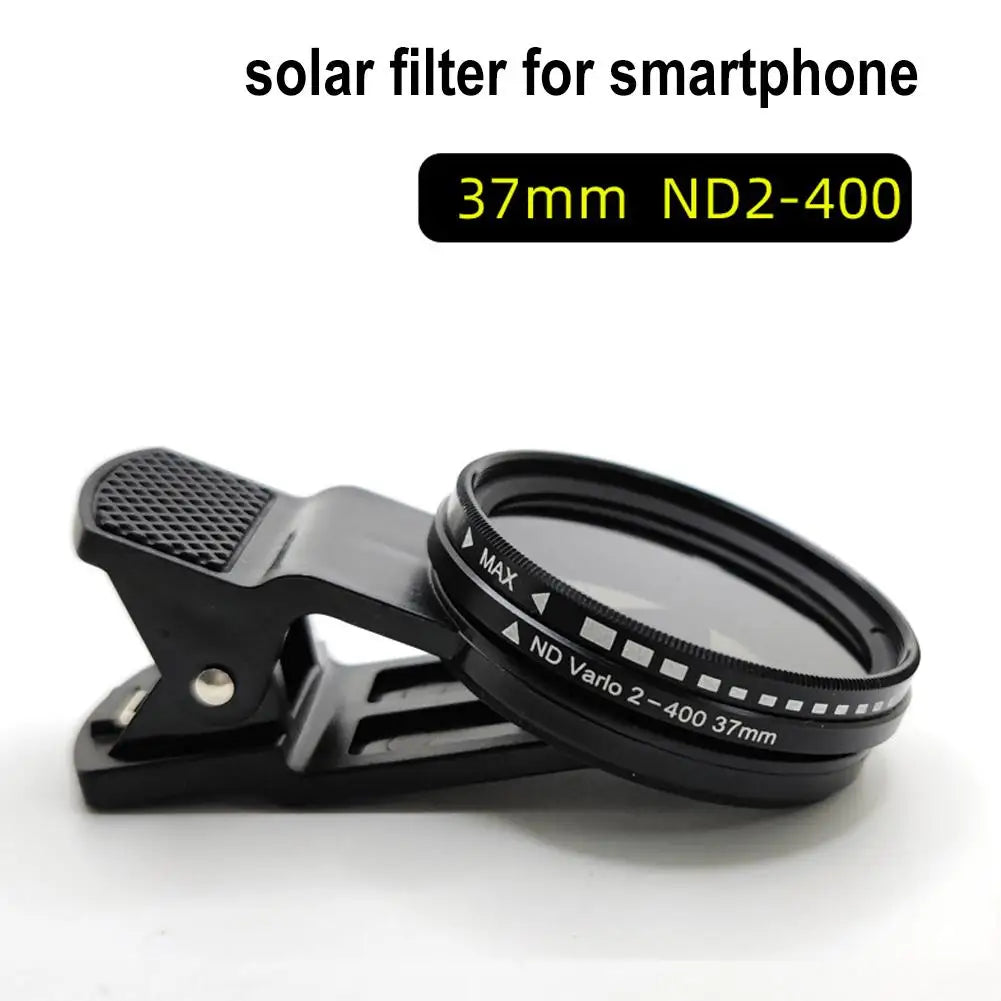 37mm Clip-On ND2-400 Variable ND Filter for Smartphones & DSLRs