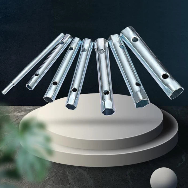 6-22mm 10Pcs Metric Tubular Box Wrench Set Tube Bar Spark-Plug Spanner Steel Double Ended for Automotive Plumb Repair Hand Tools Oasis Select