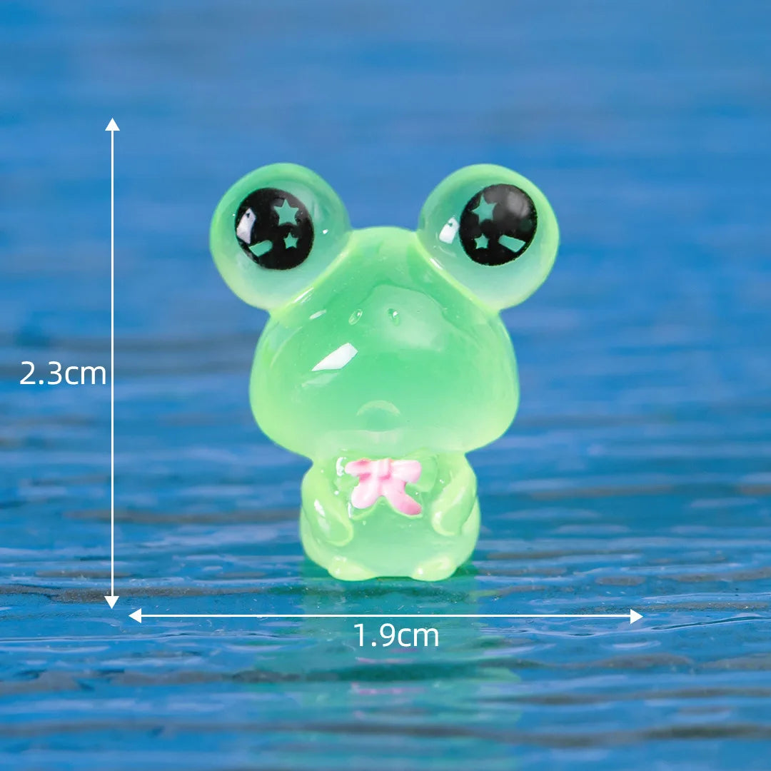 Micro Landscape Creative Cute Glow-in-the-dark Frog Doll Decoration Accessories Resin Crafts Car Desktop Widget Oasis Select Lady No. 4 10PCS