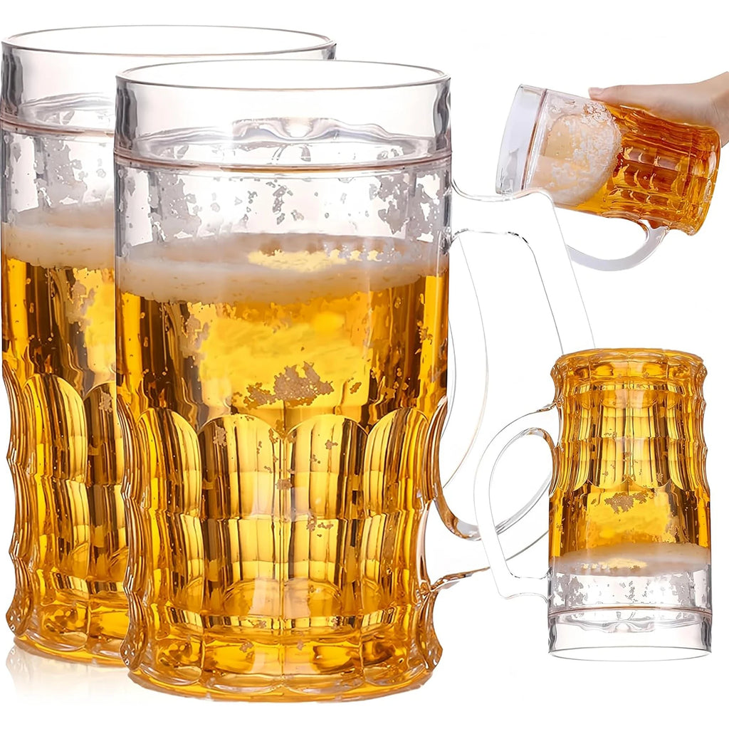 Fake Beer Mug Prank Cup – 450ml Transparent Double-Layer