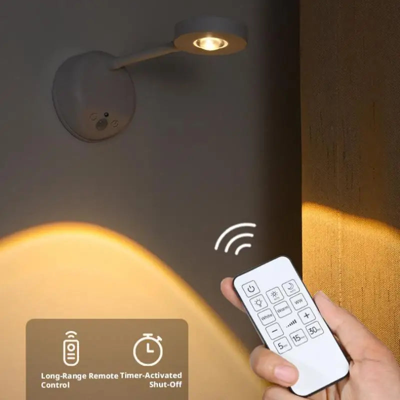 Rechargeable LED Wall Spotlight – Motion Sensor & Remote Control