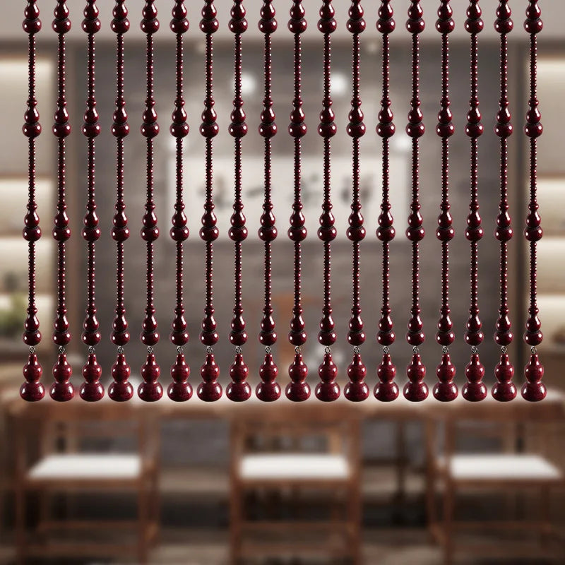 Peach wood gourd bead curtain door curtain partition porch bathroom living room Jufu household perforated decorative curtain Oasis Select 2 21 pieces 86cm