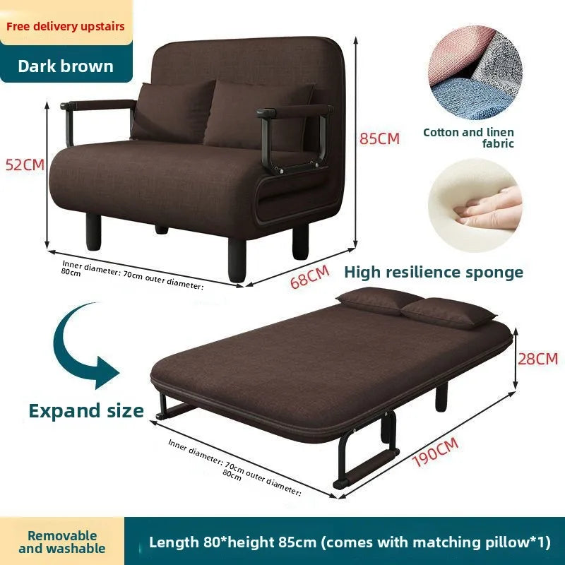 Folding sofa bed dual-purpose living room multi-functional lunch break lazy sofa space-saving single Internet sofa bed Oasis Select 80 190 3