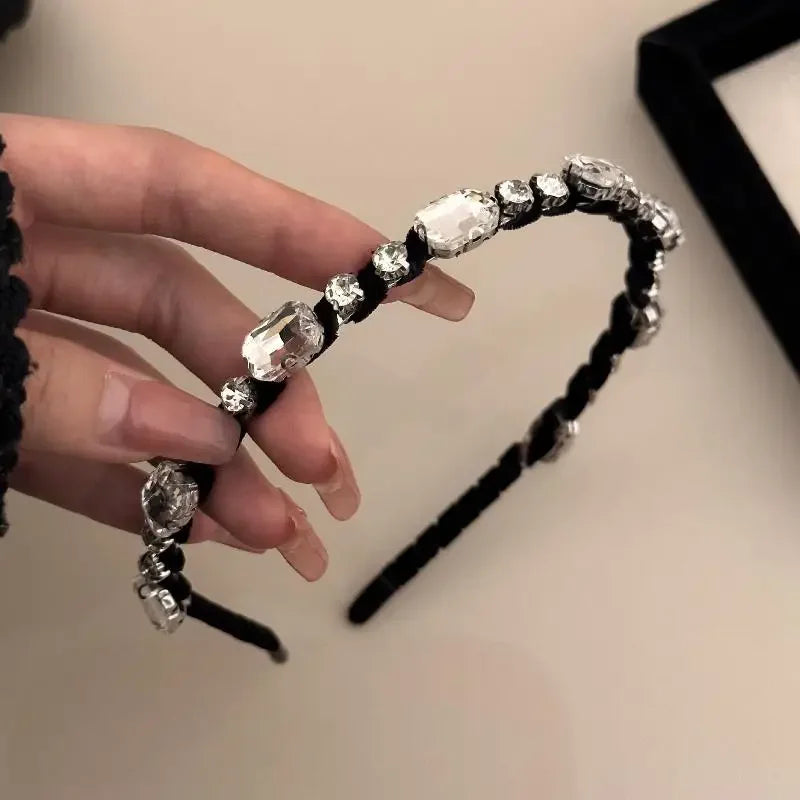 Velvet Rhinestone Hair Headband for Women – Luxury Style