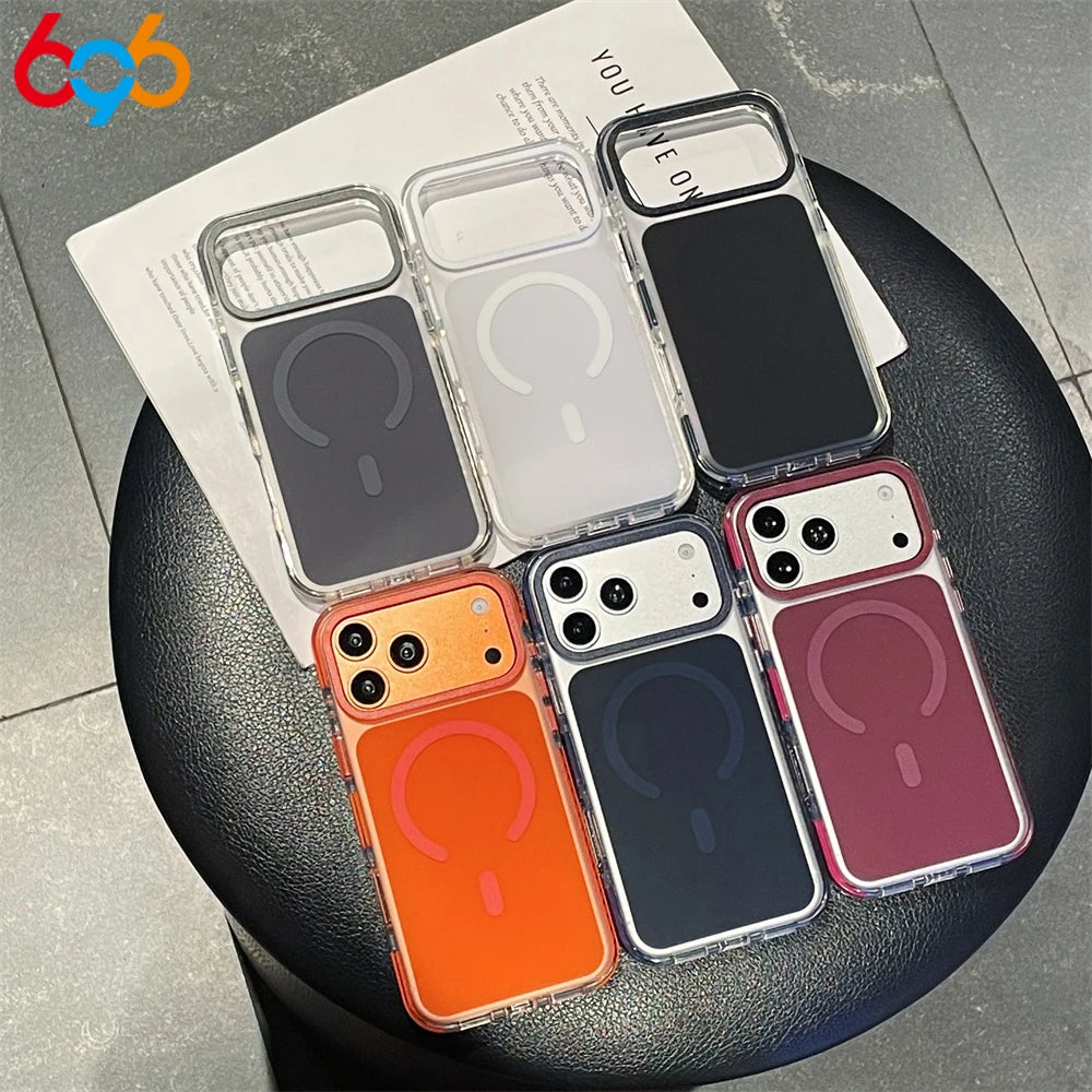Matte Translucent Case For IPhone 17/16 Pro Max 15 Promax 14/13/17Pro For Magnetic Wireless Charge Cover Man Women Phones Shell Oasis Select