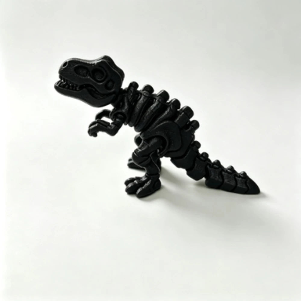 3D Printed Articulated Triceratops Skeleton Figurine Movable Joint Dinosaur Bone Model Kids Educational Toy Desktop Decor Oasis Select black 22cm