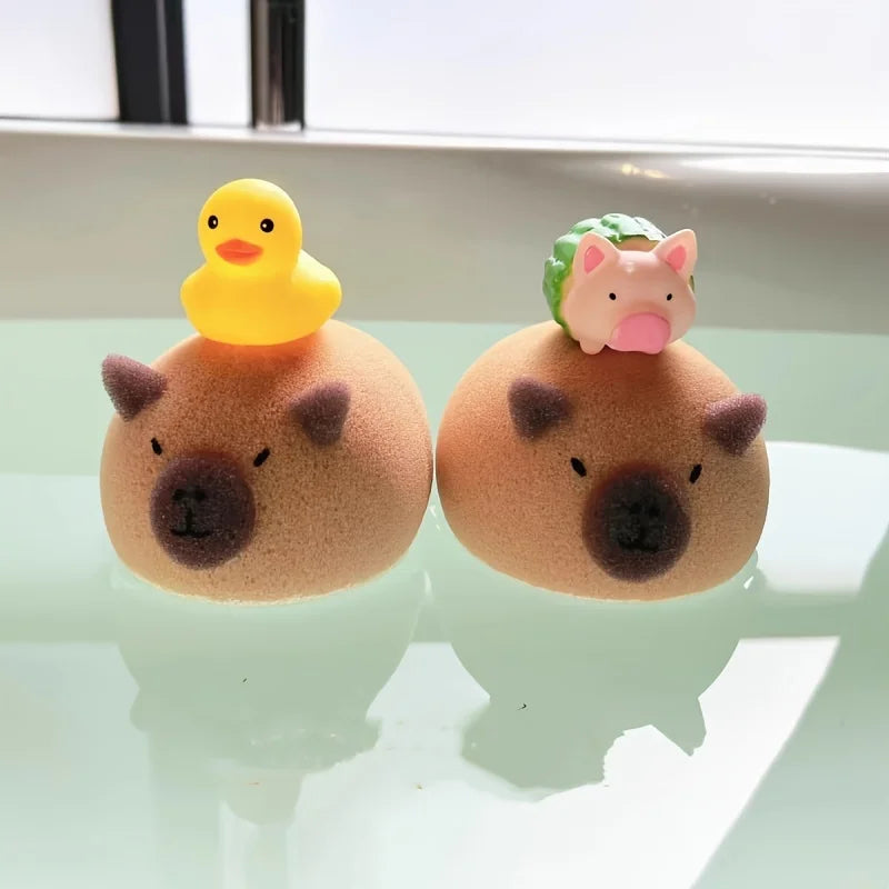 1/2 Bathroom Bath Balls Kapibala Face Wash Rubbing Sponge Cute Soft Wiping Accessories Oasis Select