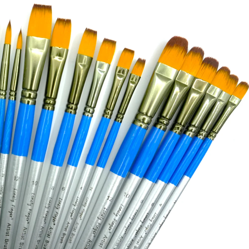 6/24 Paint Brushes Set,Nylon Hair Artist Acrylic Paint Brushes for Acrylic Painting Oil Watercolor,Canvas, Detailing & Rock Pain Oasis Select