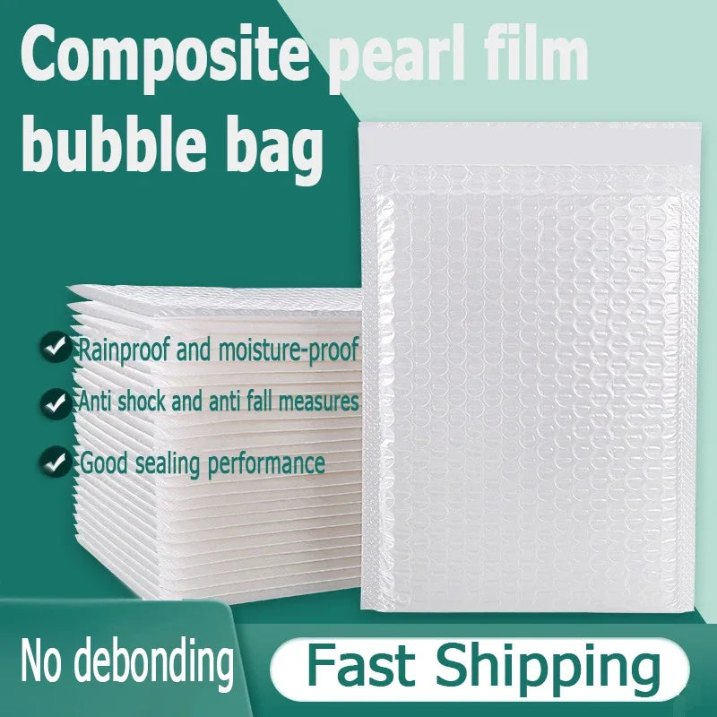 50/10Pcs Plastic Bubble Envelopes Bag Waterproof Foam Adhesive Self Seal Packing Bag Mailers Shipping Envelope Storage Organizer Oasis Select