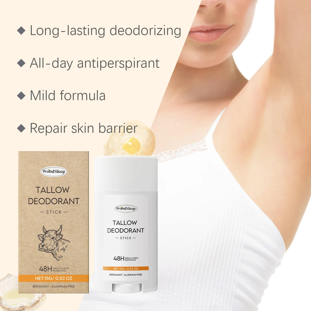 WOODSLEEP Tallow Deodorant Stick – Unisex Antiperspirant 15g Deodorant Stick Oasis Select