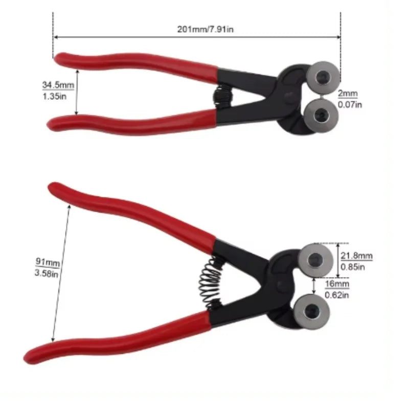 8 Inch Glass Tile Mosaic Nippers Heavy Duty Double Round Wheel Flat Nose Trimming Clamp Pliers Ceramics Cutting Tongs Tools Oasis Select