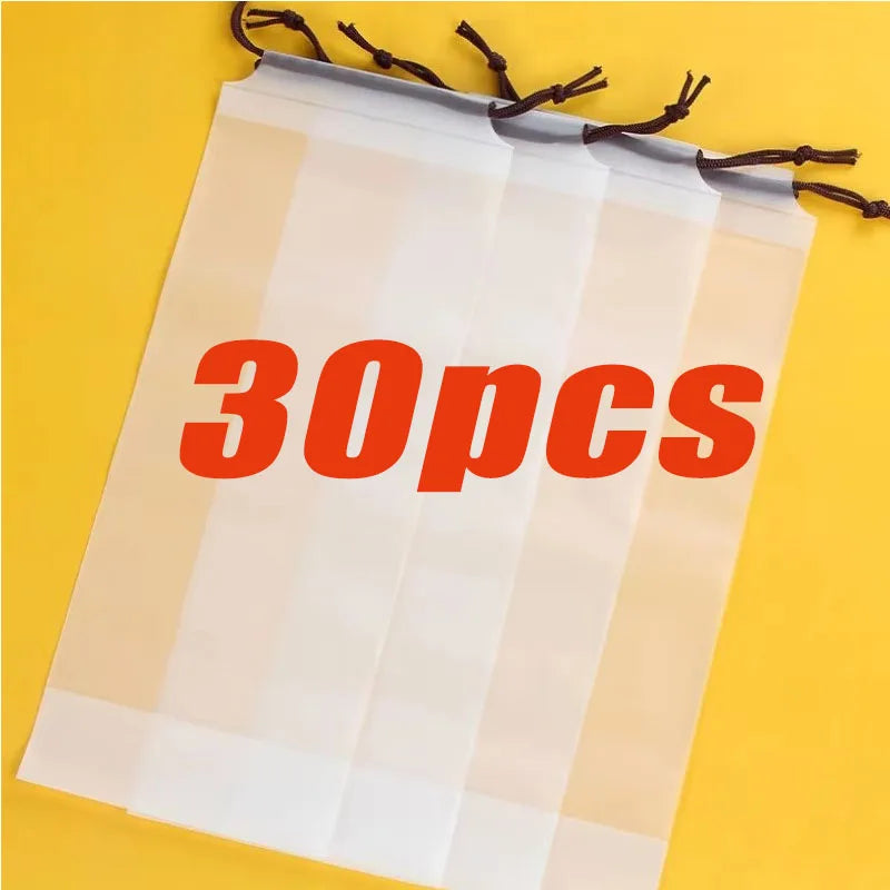 5-40pcs Umbrella Storage Bag, Semi Transparent Plastic Waterproof Umbrella Cover, Portable Drawstring Bag For Home Storage Oasis Select 30pcs