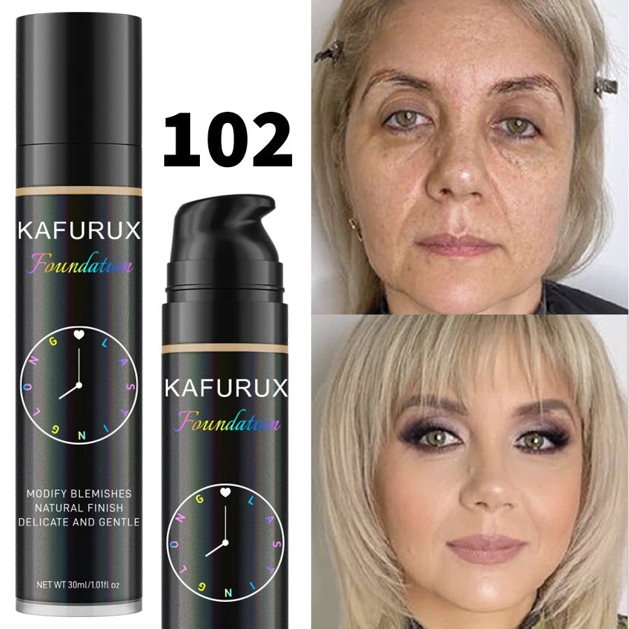 KAFURUX 8-Shade Liquid Foundation – Waterproof & Full Coverage