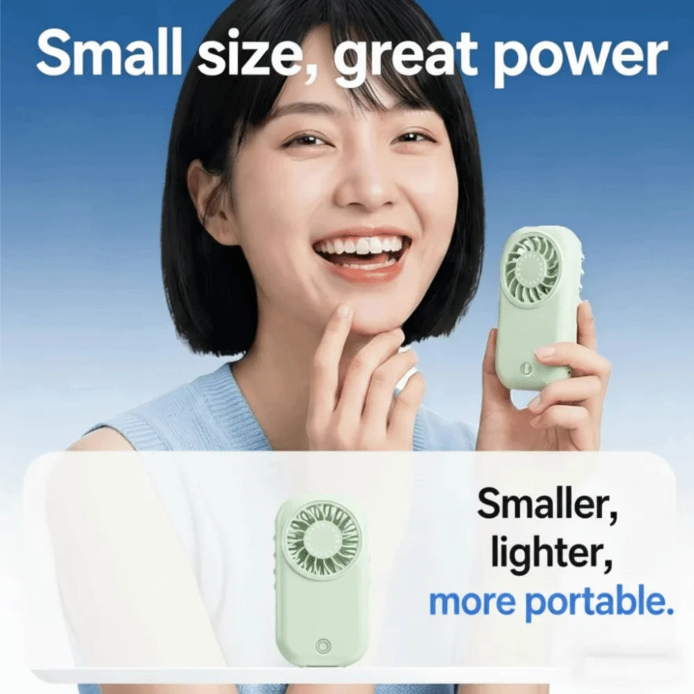 5-Speed Wind Portable Handheld Fan Ultra-Thin Design Ultra-Quiet Operation Mini Handheld Fan 1200mAh Battery Slim Folding Oasis Select