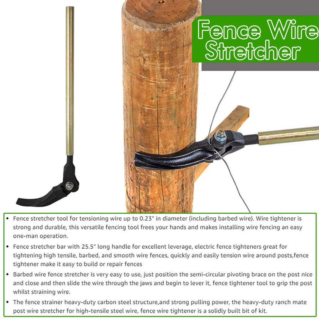 Fence Wire Stretcher Heavy Duty Carbon Steel 25.5 Inch Handle Fence Fixer Stretcher Tool for Home Fence Fixer Stretcher Tool Oasis Select