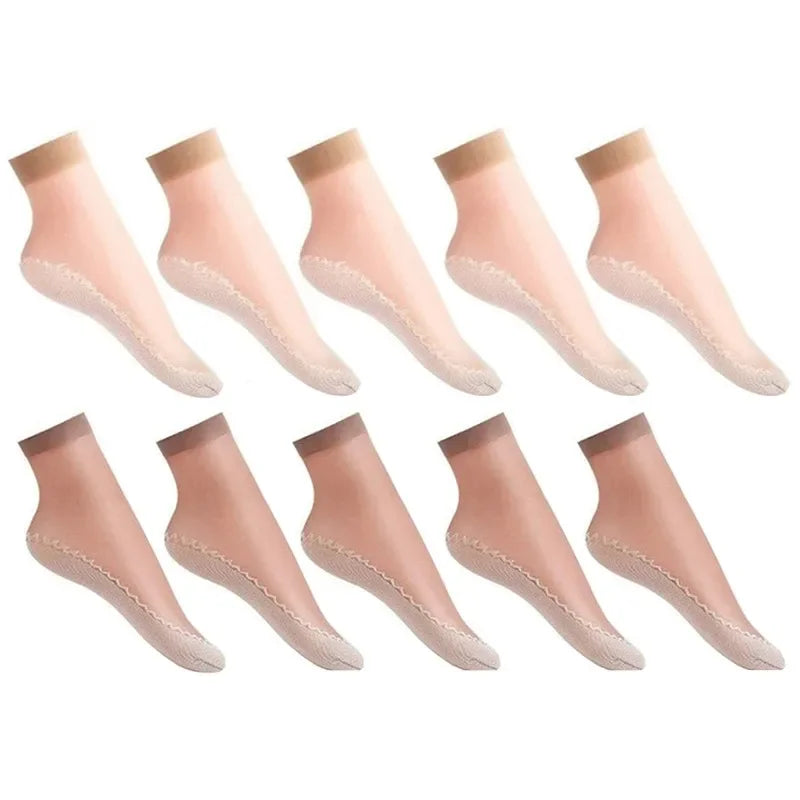10/20pairs womens anti-slip cotton socks, sweat absorbing anti-slip cotton bottom stretch socks Oasis Select 5Beige 5Coffee