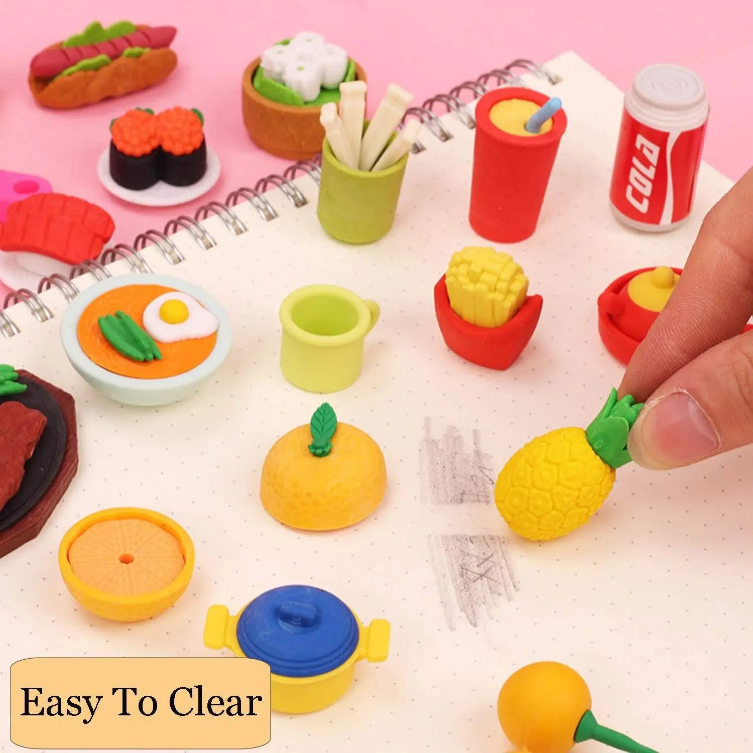 30PCS 3D Food Erasers Dessert Pencil Erasers Bulk Puzzle Eraser Gifts for Classroom Prizes,Game Reward,Treasure Box,Party Favor Oasis Select