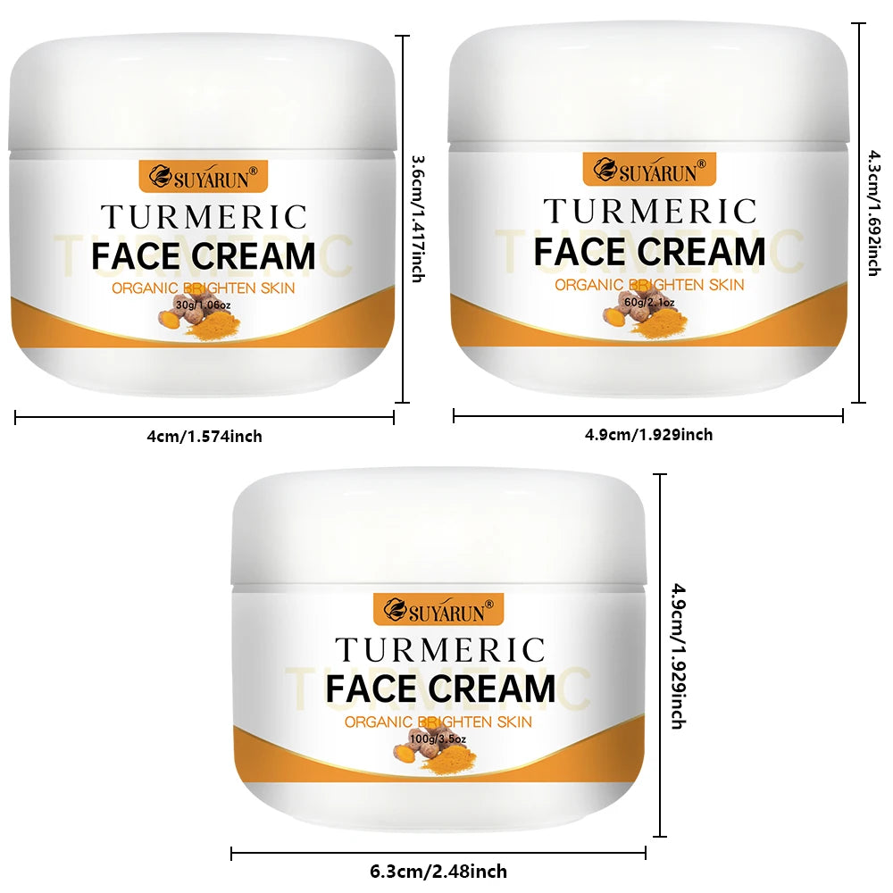 SUYARUN Turmeric Face Cream - Anti-Aging & Brightening, Oil-Free Moisturizer for Sensitive Skin, Organic Skincare with Vitamin E Oasis Select