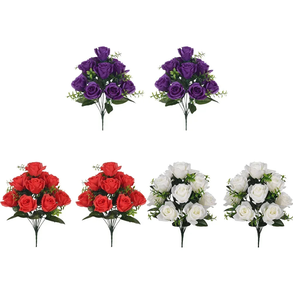 2Pcs 42cm Artificial Flowers Silk Cloth Fake Rose Flower For Wedding Decoration For Birthdays Holidays High-quality Oasis Select