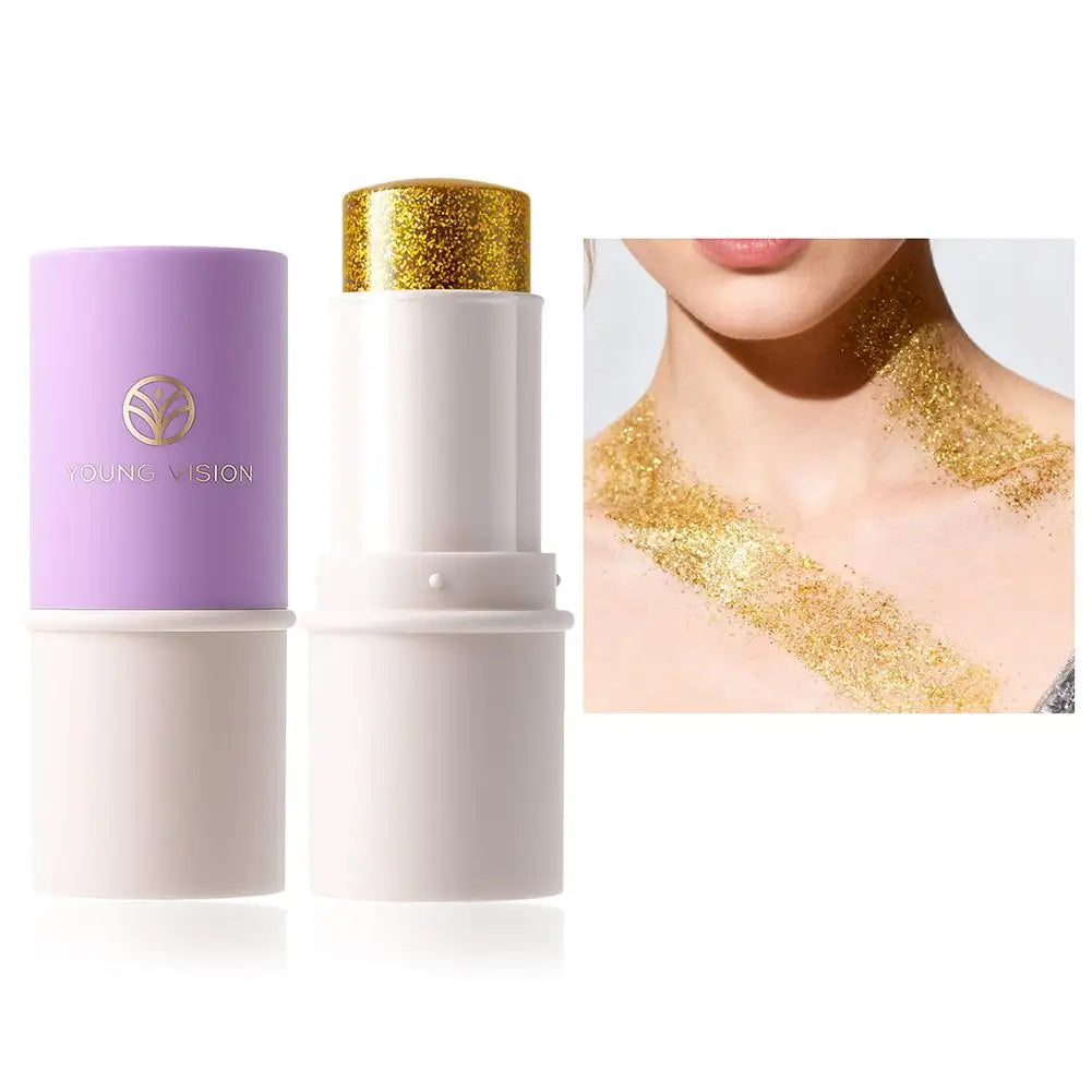Holographic Sequins Body Glitter Stick,Face Hair Glitter Makeup, Festival Concert Rave Face Paint,Mermaid Sequins Glitter Makeup Oasis Select 05 yellow