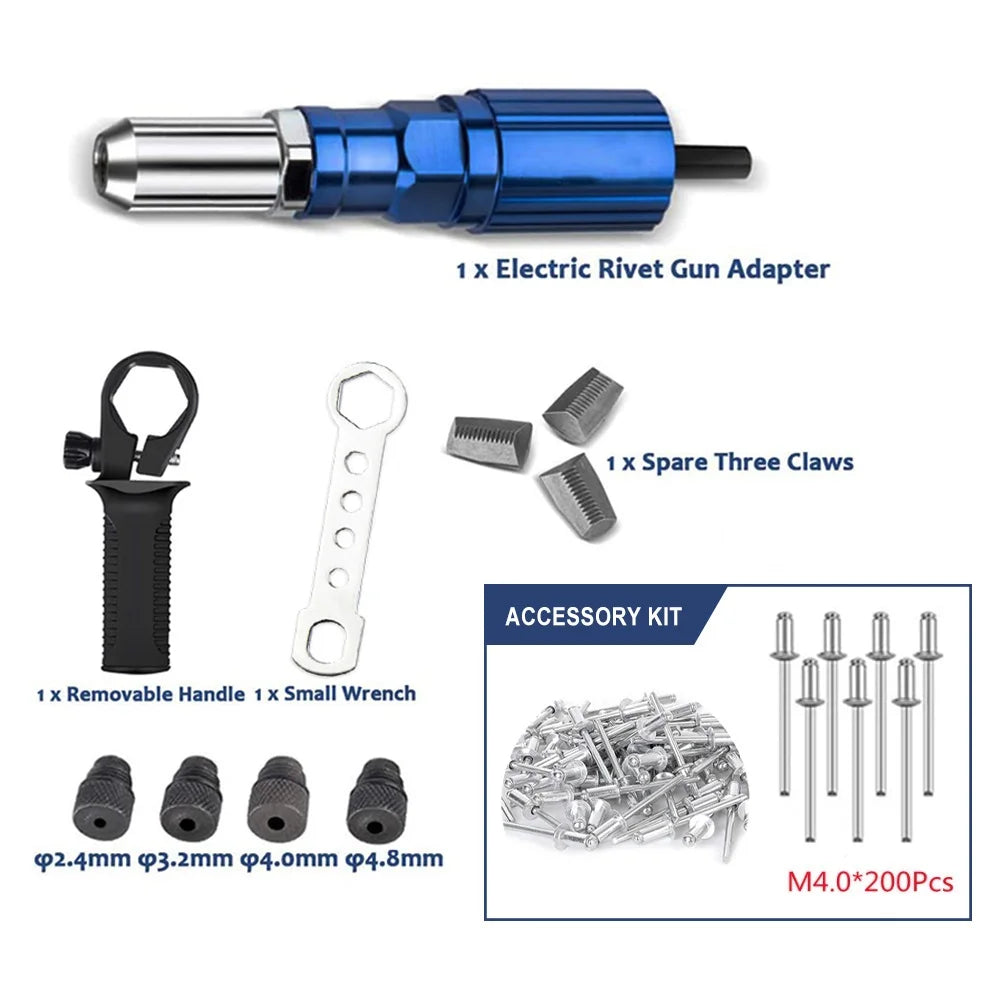 SLADE Electric Rivet Gun Drill Adapter 2.4–4.8mm | Cordless Rivet Gun Adapter Oasis Select