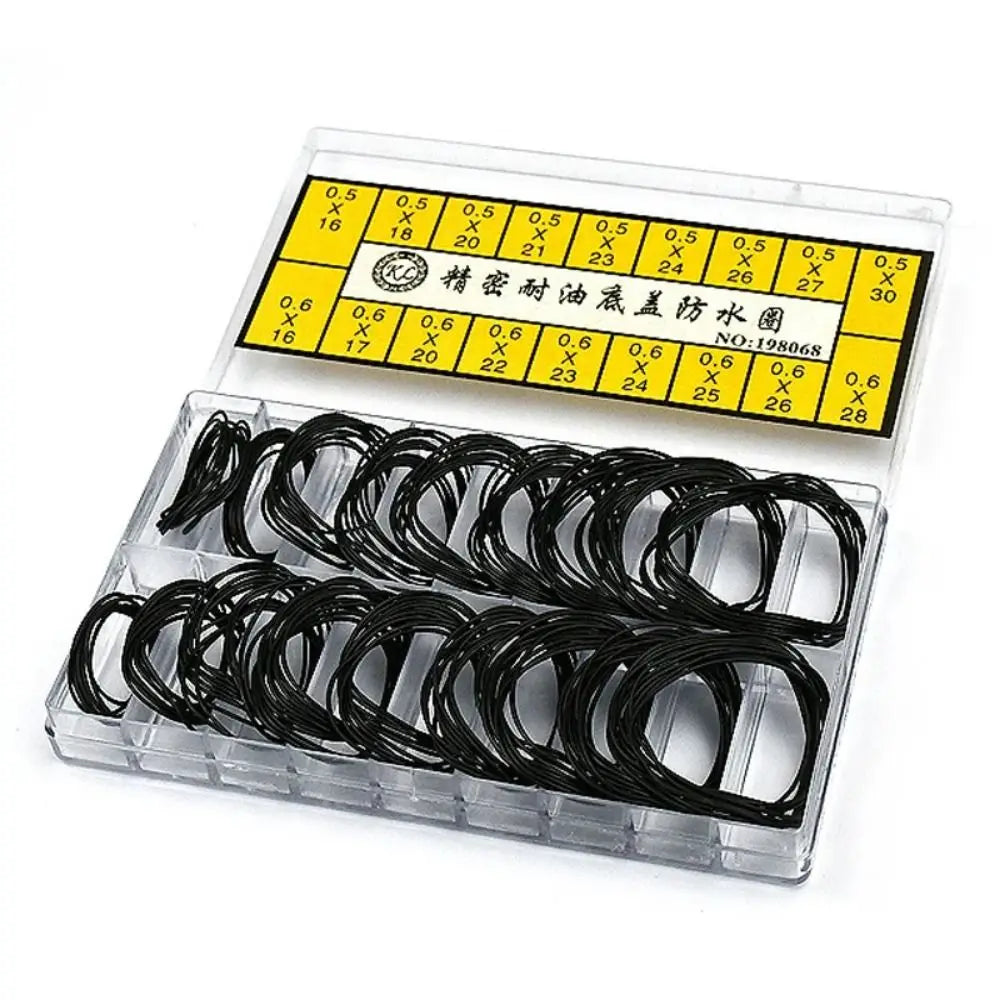200Pcs/Set Repair Tools Rubber O-Ring Thickness 0.5mm/0.6mm Waterproof Watch Back Case Rubber Boxed for Watchmaker O-Ring Gasket Oasis Select