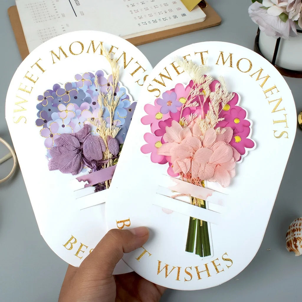 3D Dried Flower Standing Greeting Card | DIY Personalized Gift