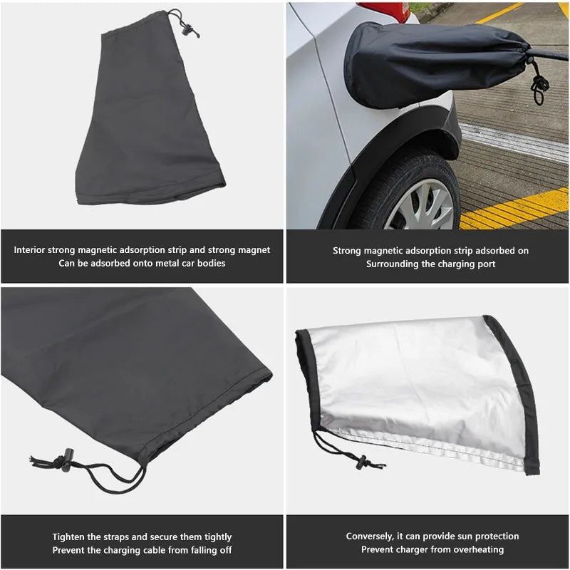 Charging Gun Protective Sleeve Durable Charger Port Rain Cover Oxford Cloth Dustproof Waterproof Cover Protector for Outdoor Use Oasis Select