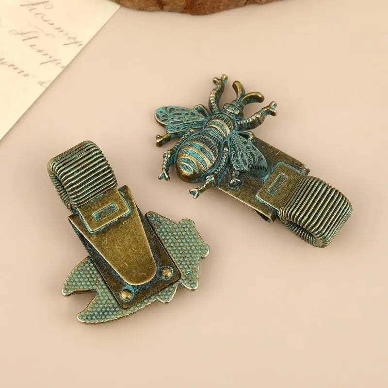 Vintage Insect Metal Pen Clip Spring Loaded Anti-Slip Durable Pen Holder for Notebook Journal Planner School Office Use Oasis Select