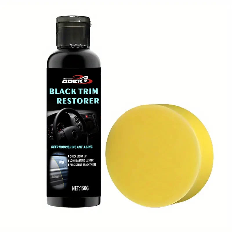 Plastic Repair, Rubber Black Gloss Paste, Tire Black Polish for Exterior and Interior Restoration of Cars, Bumpers, Mirrors Oasis Select 1PC WITH SPONGE 150ml