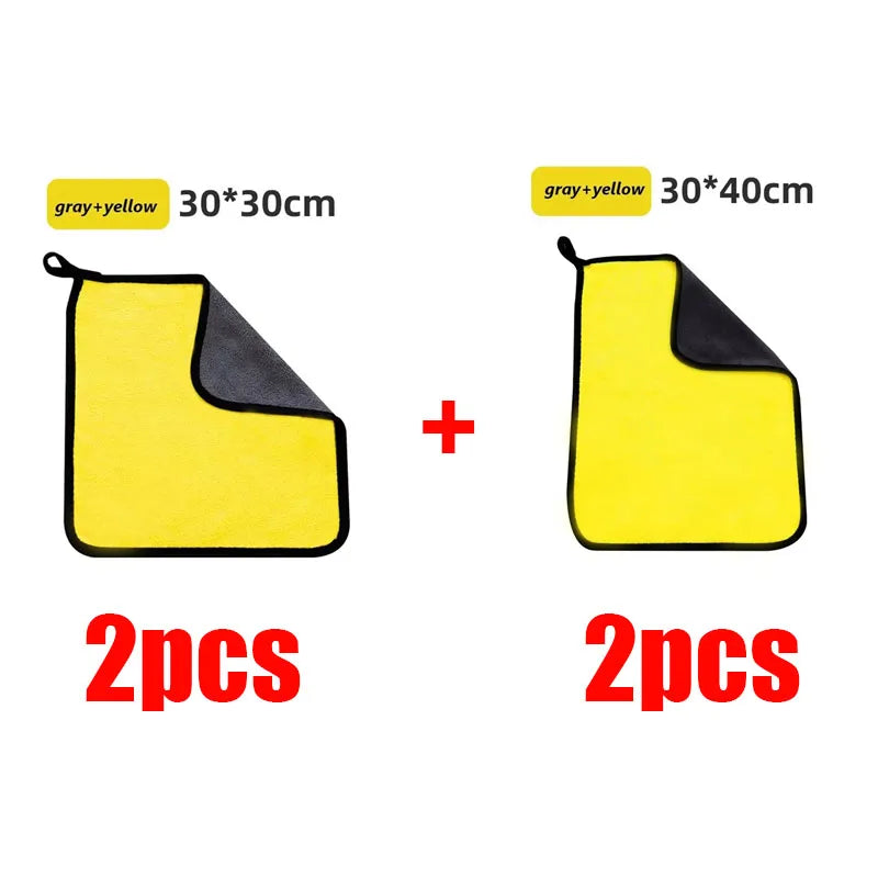 1/2/3/4PCS Ultra-Absorbent Microfiber Car Wash Towel Thick Durable For Interior Cleaning Household Car Cleaning Microfiber Cloth Oasis Select 4pcs-mix 1
