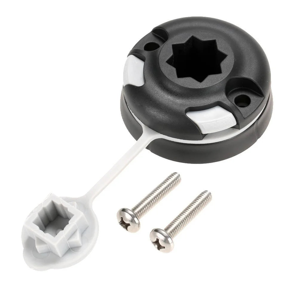 Stainless Steel Mounting Base With Fishing Rod Hole For Kayak Track Rail Light Pole Replacement Accessories Black 7x7x4cm Oasis Select