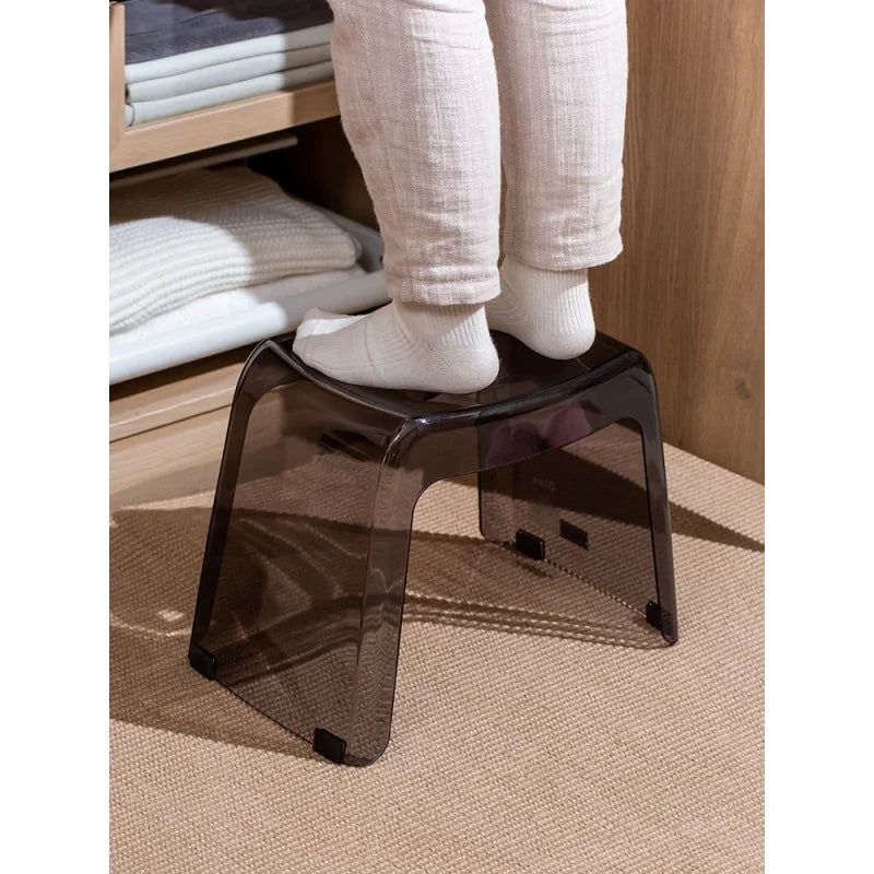 Bathroom Stool Home Furniture Transparent PCTG Plastic Shoe Stool Designer Antiskid Elderly Shower Bath Chair Seat For Adults Oasis Select