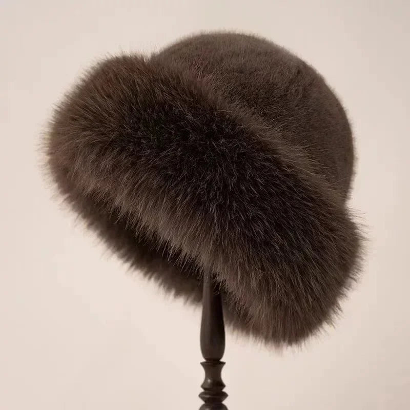 Warm Hat Casual Plush Fluffy Plush Cap Versatile Solid Hat for Holiday Season Thick, Fluffy & Warm with Ear Protection Hat Oasis Select Coffee