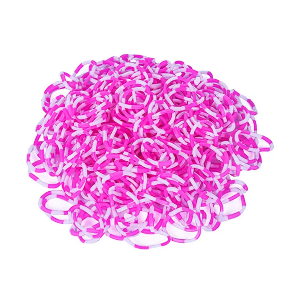 600pcs Loom Rubber Bands Kit Bracelet Making Kit for Kids Elastic Weaving Lacing DIY Crafting Gift Girl Oasis Select White Rose Red