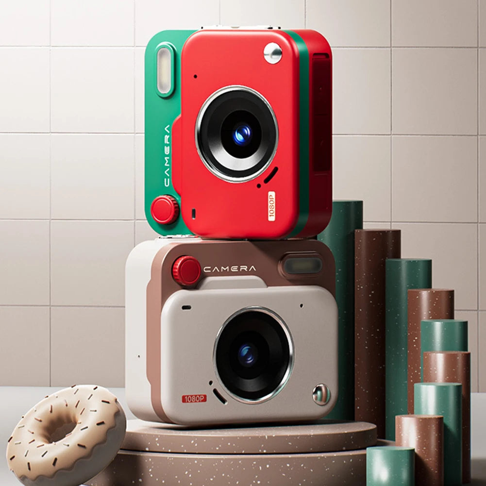 HD Retro Mini Digital Camera – 48MP, 1080P, Flash & Keychain