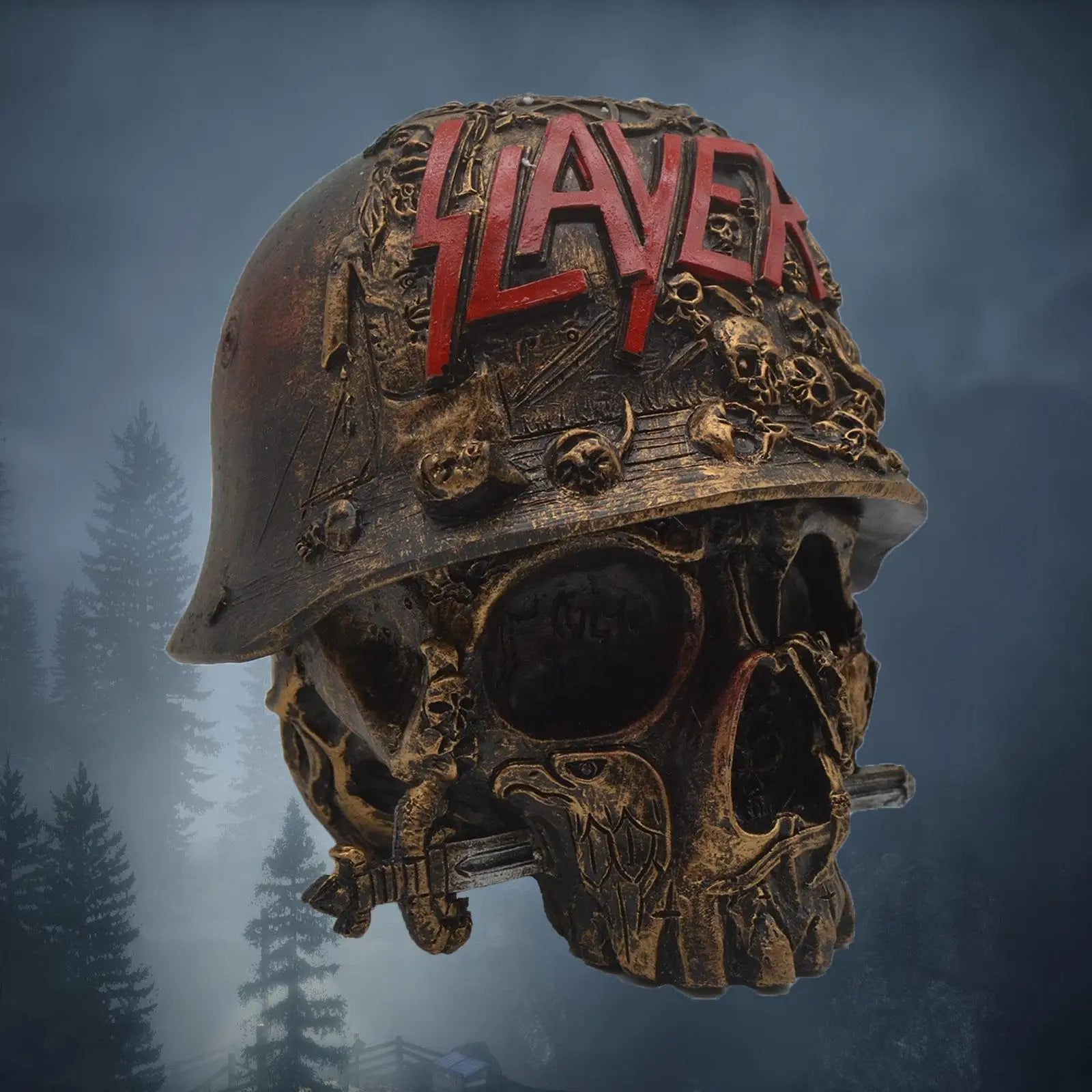 Creative Resin Skull Statue Storage Boxes Desktop Handicrafts Figurine Decorative Storage Box Helmet Funny Home Decoration Gifts Oasis Select Skull helmet storage