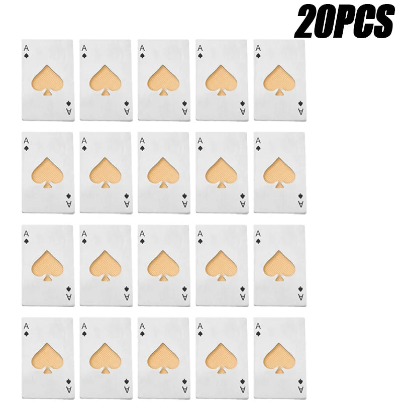 20PCS Playing Card Bottle Opener Beer bottle opener Automatic bottle opener Hotel Bars Wine Opener Kitchen Bar Can Opener Oasis Select White-20PCS