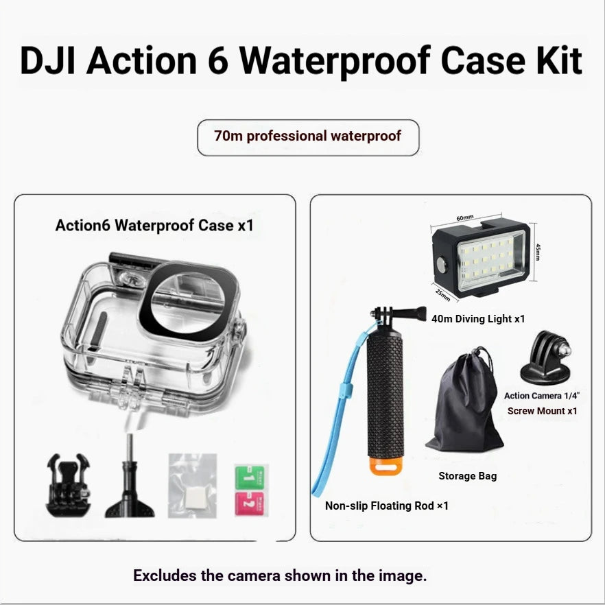 70M Waterproof Housing Case for DJI OSMO Action 6 – Dive Shell