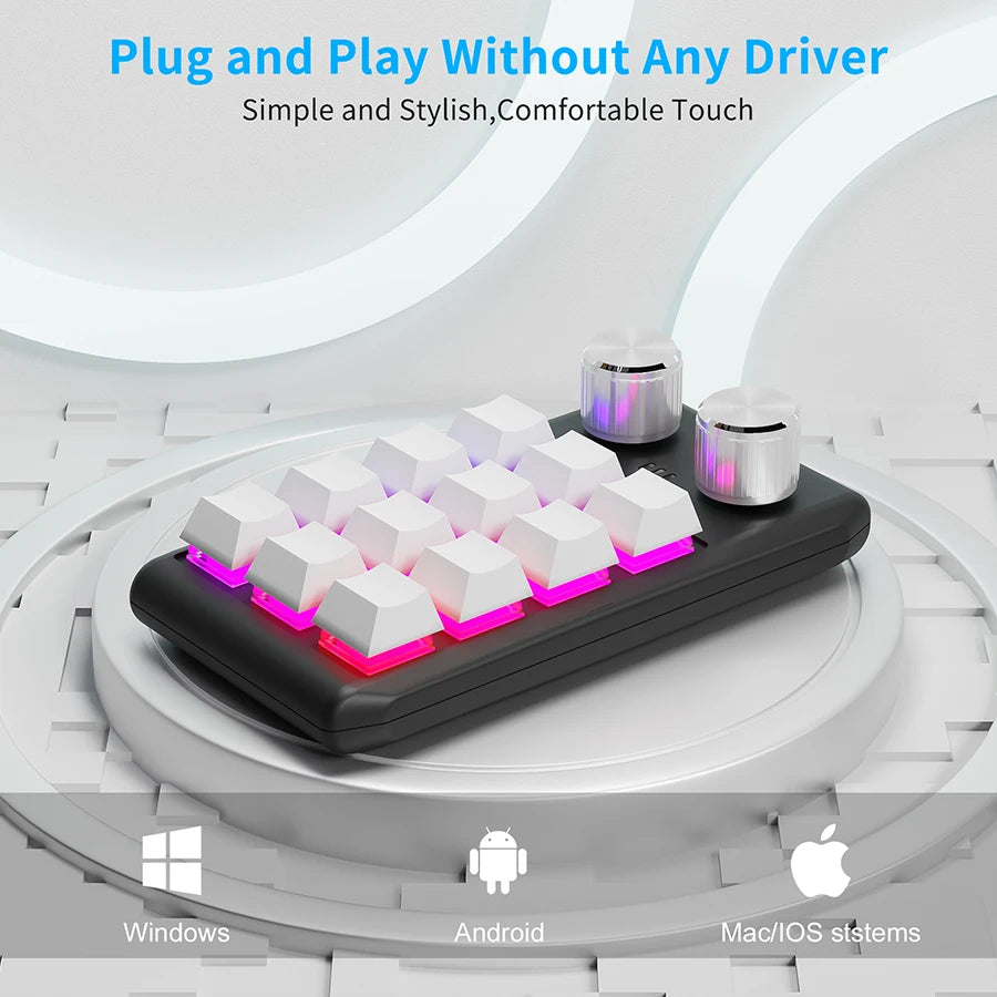 12-Key Macro Mechanical Keyboard Bluetooth 2.4G 3-Mode Macropad Mechanical Macropad Oasis Select