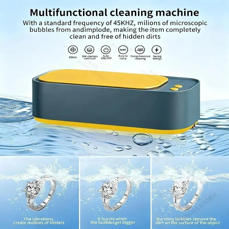 Contact Lens Ultrasonic Cleaner Glasses Cleaning Machine Vibrating Electric 3 Speed Jewelry Watch Timing Cleaning Machine Oasis Select
